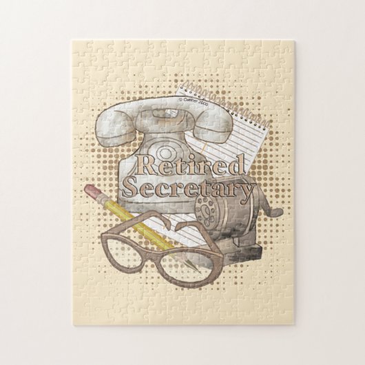 Secretaresse met pensioen legpuzzel (Verticaal)