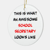 Secretaresse School, geweldige Keramisch Ornament (Links)