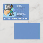 Secretariaatsdiensten met de zwarte secretaris. visitekaartje (Voorkant / Achterkant)