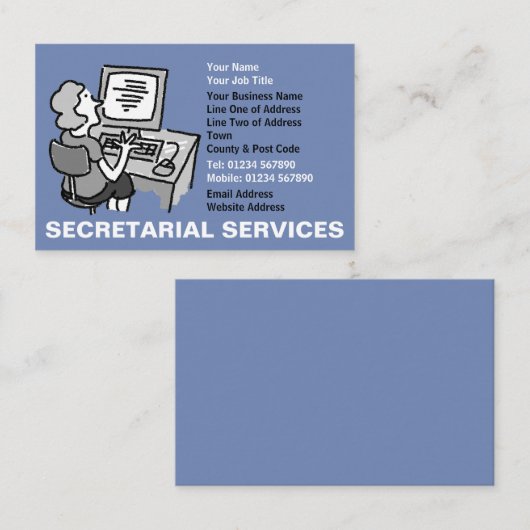 Secretariaatsdiensten Visitekaartje (Voorkant / Achterkant)