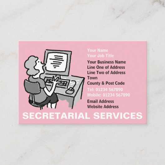 Secretariaatsdiensten Visitekaartje (Voorkant)