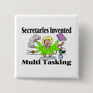 Secretariaten zoeken naar multitasking vierkante button 5,1 cm