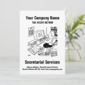 secretariële diensten Cartoon ontwerp Kaart (Staand voorkant)