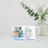 Secretariële diensten van Black Vrouw Visitekaartje (Staand voorkant)