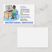 Secretariële diensten van Black Vrouw Visitekaartje (Voorkant / Achterkant)
