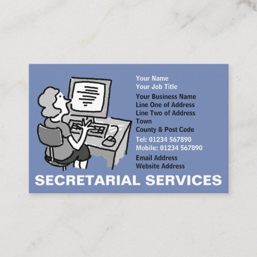 Secretariële diensten visitekaartje (Voorkant)