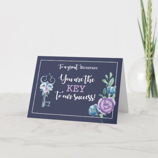 Secretaris Admin Pro Day sleutel tot succes Kaart (Voorkant)
