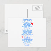 Secretaris bedankt briefkaart (Voorkant / Achterkant)