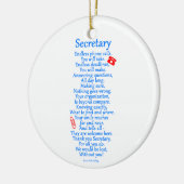 Secretaris bedankt keramisch ornament (Links)