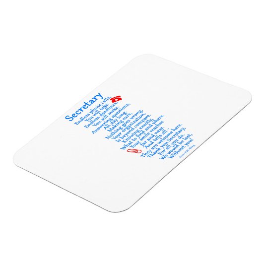 Secretaris bedankt magneet (Linkerzijde)