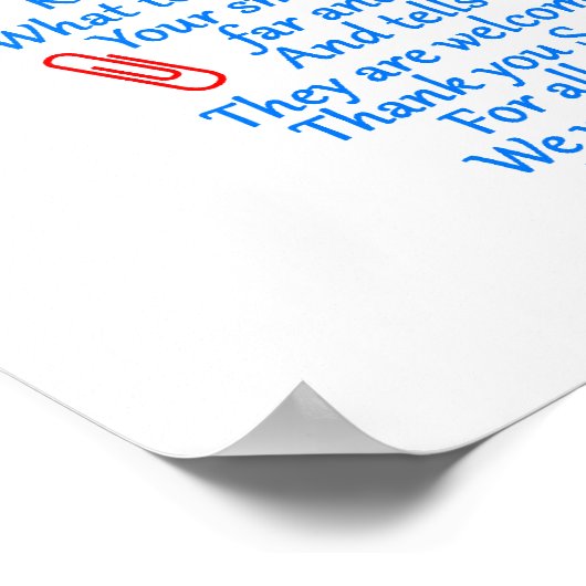 Secretaris bedankt poster (Hoek)