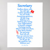 Secretaris bedankt poster (Voorkant)