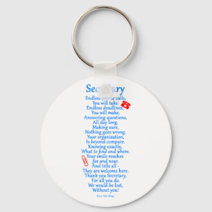 Secretaris bedankt sleutelhanger