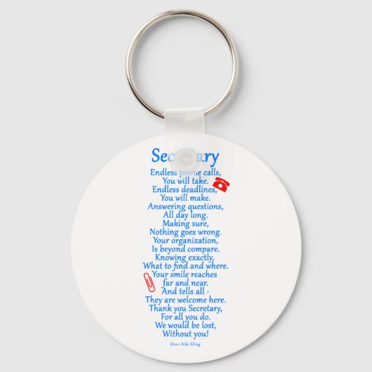 Secretaris bedankt sleutelhanger (Voorkant)