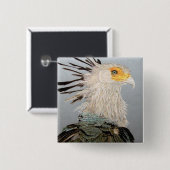 Secretaris Bird Vierkante Button 5,1 Cm (Voorkant /achterkant)