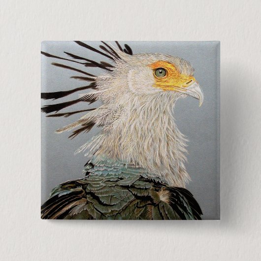Secretaris Bird Vierkante Button 5,1 Cm (Voorkant)