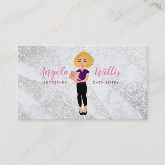 Secretaris Blonde lady logo Visitekaartjes (Voorkant)