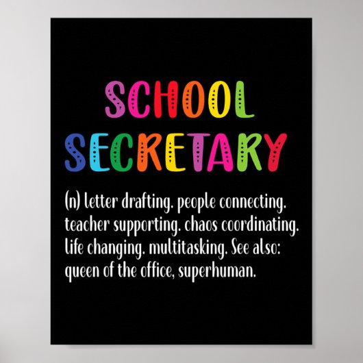 Secretaris Definitie School Secretaris Squad Poster (Voorkant)