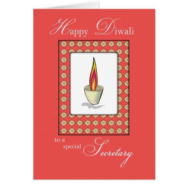 Secretaris Diwali Candle over het Rode (Voorkant)