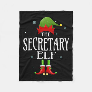 Secretaris Elf Xmas Matching Familie Groep Kerstmi Fleece Deken