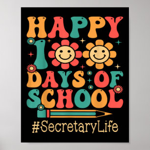 Secretaris Happy 100th Day of School Groovy Apprec Poster