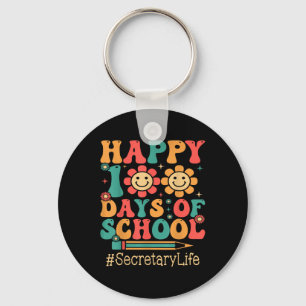 Secretaris Happy 100th Day of School Groovy Apprec Sleutelhanger