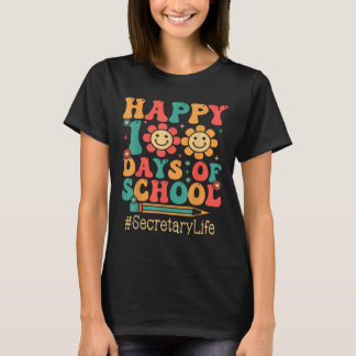 Secretaris Happy 100th Day of School Groovy Apprec T-shirt