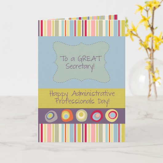 Secretaris, Happy Administration Professionals Day Kaart (Gele Bloem)