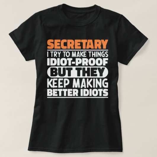 Secretaris Ik probeer dingen grappig te maken, koe T-shirt (Design voorkant)