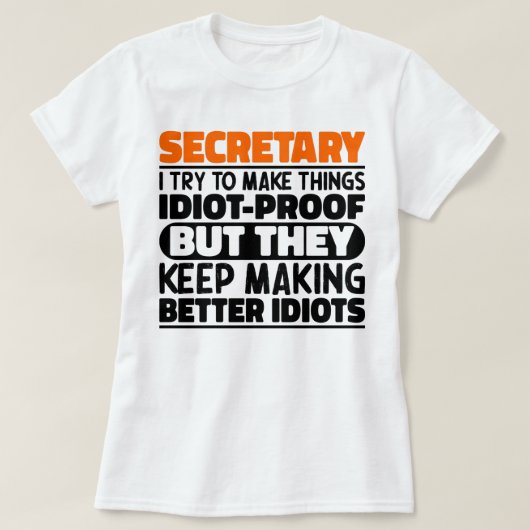 Secretaris Ik probeer dingen grappig te maken, koe T-shirt (Design voorkant)