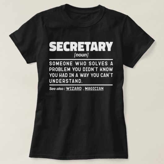 Secretaris Noun Definition Business Assistant Scha T-shirt (Design voorkant)
