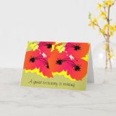 Secretaris Pensioen Kaart Bright Flowers Ontwerp (Gele Bloem)