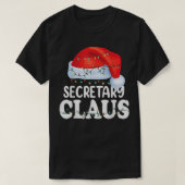 Secretaris Santa Claus Kerstmis Funny Matching Cos T-shirt (Design voorkant)
