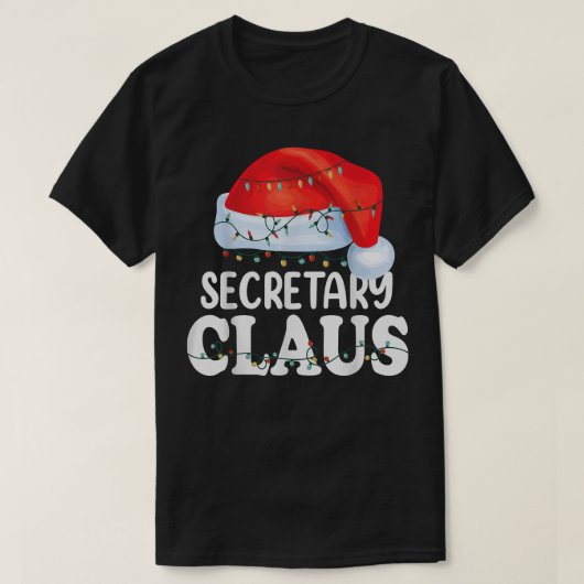 Secretaris Santa Claus Kerstmis Funny Matching Cos T-shirt (Design voorkant)