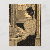 Secretaris van 1890 bij Typewriter Briefkaart (Voorkant)