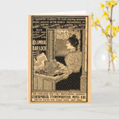 Secretaris van 1890 bij Typewriter Kaart (Gele Bloem)