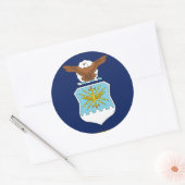 Secretaris van de luchtmacht ronde sticker (Envelop)