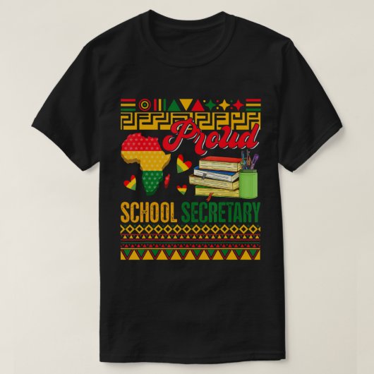 secretaris van de school Costume Proud Black T-shirt (Design voorkant)
