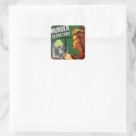 Secretaris van Murder Vierkante Sticker (Tas)