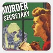 Secretaris van Murder Vierkante Sticker (Voorkant)