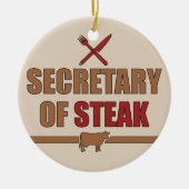 Secretaris van Steak Keramisch Ornament (Voorkant)