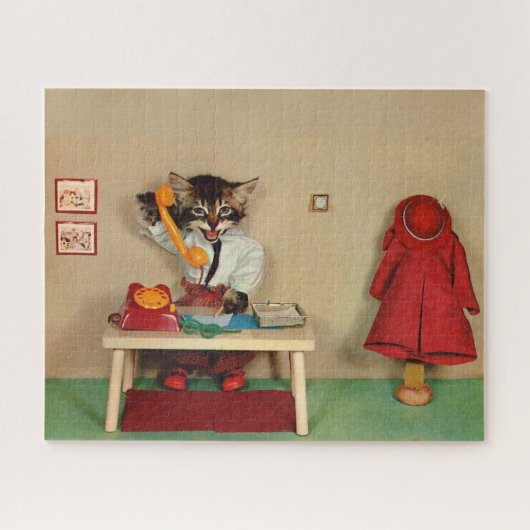 secretaris van tabby kitten legpuzzel (Horizontaal)