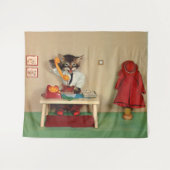 secretaris van tabby kitten wandkleed (Voorkant (horizontaal))