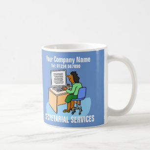Secretaris Werken in de Kantoor Cartoon Koffiemok