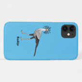 Secretarisvogel cartoon illustratie  Case-Mate iPhone case (Achterkant (horizontaal))