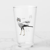 Secretary bird cartoon illustration  glas (Voorkant)