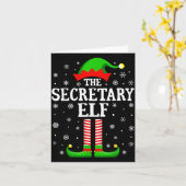 Secretary Elf Funny Christmas Family Matching  Kaart (Gele Bloem)