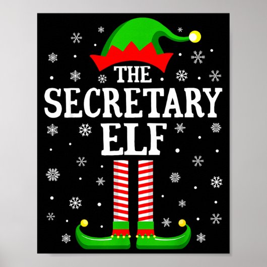 Secretary Elf Funny Christmas Family Matching  Poster (Voorkant)