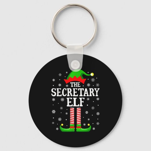 Secretary Elf Funny Christmas Family Matching  Sleutelhanger (Voorkant)