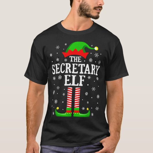 Secretary Elf Funny Christmas Family Matching  T-shirt (Voorkant)